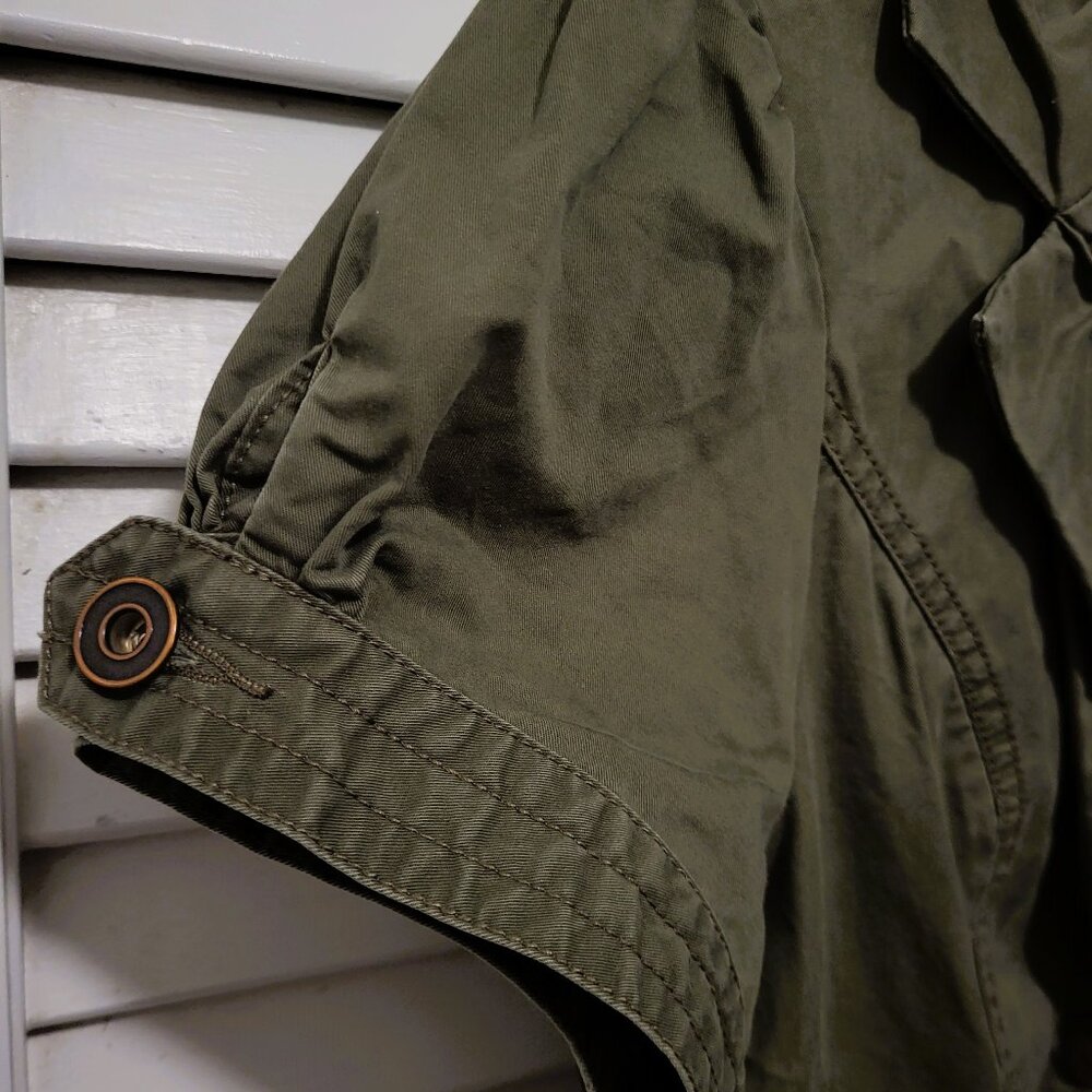 Forever 21 Women's Blouse Jacket Medium Oive Green Like New - Picture 3 of 5